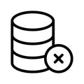 Database delete vector line icon Royalty Free Stock Photo
