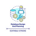 Database design and planning concept icon