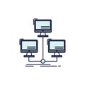 database, distributed, connection, network, computer Flat Color Icon Vector Royalty Free Stock Photo