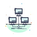 database, distributed, connection, network, computer Flat Color Icon Vector Royalty Free Stock Photo