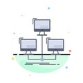 database, distributed, connection, network, computer Flat Color Icon Vector Royalty Free Stock Photo