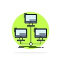 database, distributed, connection, network, computer Flat Color Icon Vector