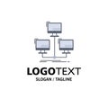 database, distributed, connection, network, computer Flat Color Icon Vector Royalty Free Stock Photo