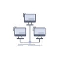 database, distributed, connection, network, computer Flat Color Icon Vector Royalty Free Stock Photo