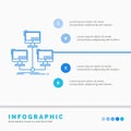 database, distributed, connection, network, computer Infographics Template for Website and Presentation. Line Blue icon