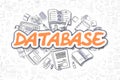 Database - Doodle Orange Word. Business Concept.