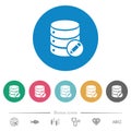Database edit flat round icons