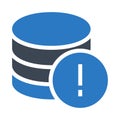 Database error glyphs double color icon Royalty Free Stock Photo