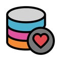 Database favorite color line icon