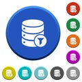 Database filter beveled buttons