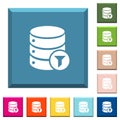 Database filter white icons on edged square buttons