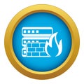 Database and firewall icon blue vector isolated Royalty Free Stock Photo