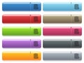 Database functions icons on color glossy, rectangular menu button