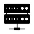 Database glyph flat vector icon Royalty Free Stock Photo