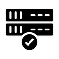 Database glyph flat vector icon Royalty Free Stock Photo