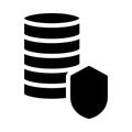 Database glyph flat vector icon Royalty Free Stock Photo