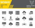 Database glyph icon set