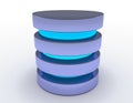 Database and Hard Disk Icon . 3d rendered illustration Royalty Free Stock Photo