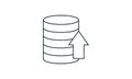 Database and hard disk storage. Upload icon vector illustration. Royalty Free Stock Photo