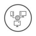 Database, hosting icon. Gray vector graphics Royalty Free Stock Photo