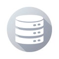 Database Icon Data Storage in Circle, Cloud Computing Symbol Royalty Free Stock Photo