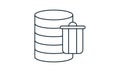Database Icon & Delete or Trash- Symbol, Vector Illustration. Royalty Free Stock Photo