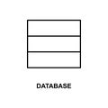database icon. Element of simple web icon with name for mobile concept and web apps. Thin line database icon can be used for web Royalty Free Stock Photo