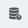 Database icon with question mark. Database icon and help, how to, info, query symbol Royalty Free Stock Photo