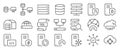 Database icon set. It includes server, cloud, hosting, data,Â and more icons. Editable Vector Stroke. Royalty Free Stock Photo