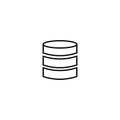 Database icon. Storage server symbol. Cylinder shape vector. Tech outline.