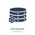 Database icon. Trendy flat vector Database icon on white background from Programming collection Royalty Free Stock Photo