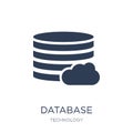 Database icon. Trendy flat vector Database icon on white background from Technology collection Royalty Free Stock Photo