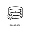 Database icon. Trendy modern flat linear vector Database icon on Royalty Free Stock Photo