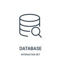database icon vector from interaction set collection. Thin line database outline icon vector illustration Royalty Free Stock Photo