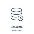 database icon vector from interaction set collection. Thin line database outline icon vector illustration Royalty Free Stock Photo