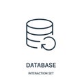 database icon vector from interaction set collection. Thin line database outline icon vector illustration Royalty Free Stock Photo