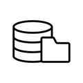 The database is an icon vector. Isolated contour symbol illustration Royalty Free Stock Photo