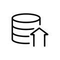 The database is an icon vector. Isolated contour symbol illustration