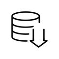 The database is an icon vector. Isolated contour symbol illustration