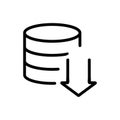 The database is an icon vector. Isolated contour symbol illustration Royalty Free Stock Photo