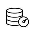 The database is an icon vector. Isolated contour symbol illustration Royalty Free Stock Photo