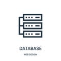 database icon vector from web design collection. Thin line database outline icon vector illustration Royalty Free Stock Photo