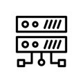 Database  vector thin line icon Royalty Free Stock Photo