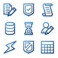 Database icons, blue contour