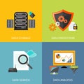 Database icons flat Royalty Free Stock Photo