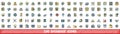 100 database icons set, color line style Royalty Free Stock Photo
