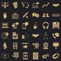 Database icons set, simple style Royalty Free Stock Photo