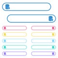 Database info icons in rounded color menu buttons