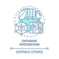 Database integration blue concept icon