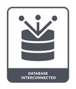 database interconnected icon in trendy design style. database interconnected icon isolated on white background. database